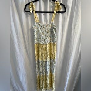 BeBop Yellow and White Floral Maxi Dress